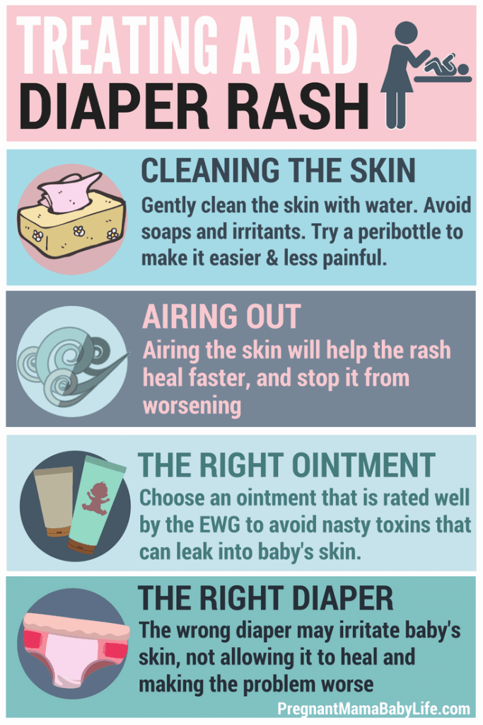 How to get rid of a bad diaper rash. Tips and remedies on treating babies diaper rash the right way.