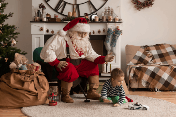 baby's first christmas with santa