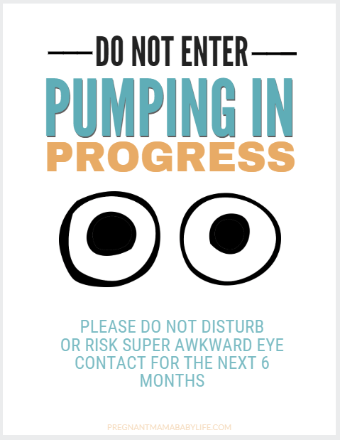 Funny pumping sign for door at work. 
