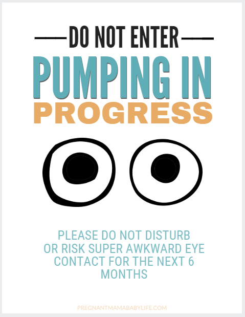 Pumping Milk Sign At Workplace