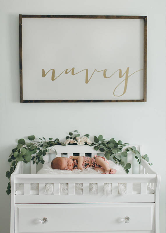 Beautifully framed name for a personalized touch for baby's nursery.