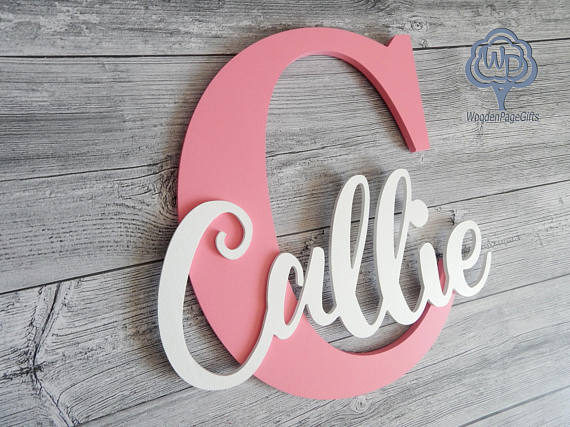 Wooden baby name display. Perfect for any nursery theme.