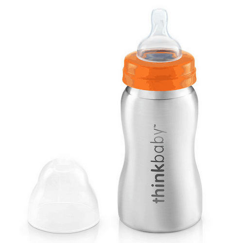 Stainless steel baby bottle, thinkbaby brand review.