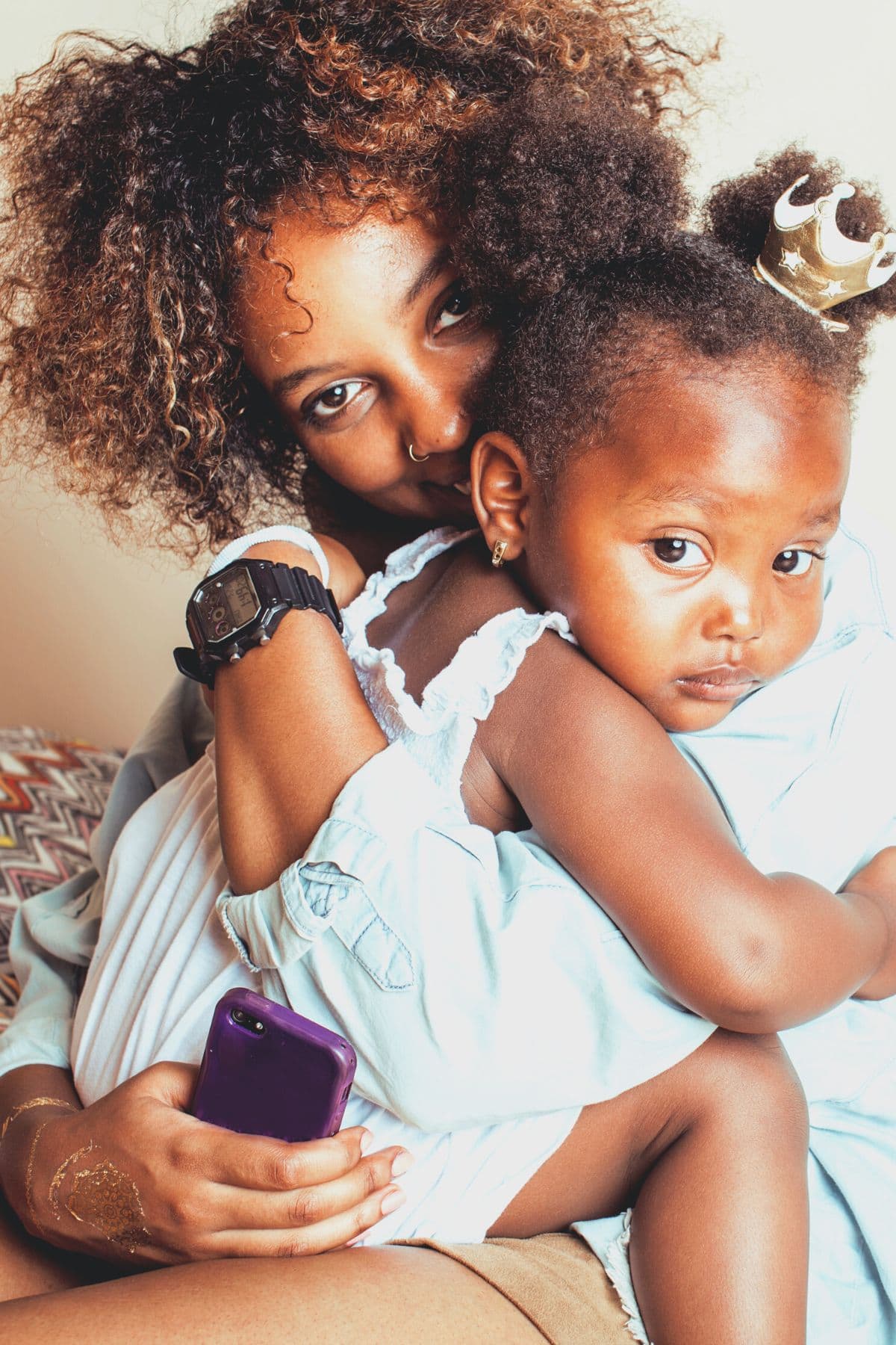 mom comforting teething baby